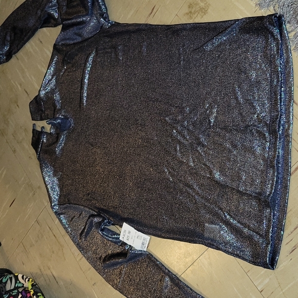NWOT Turtleneck shimmer top - Picture 3 of 5